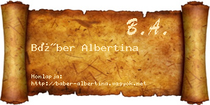 Báber Albertina névjegykártya